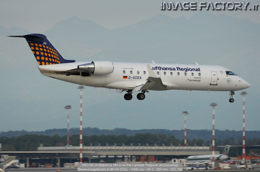 2007-08-24 Malpensa 364 D-ACRA Canadair Regional Jet Eurowings
